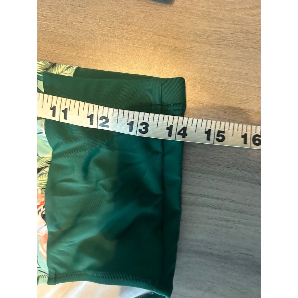 Women’s Hanna Nikole Green Tropical High Waisted Tummy Control Set Size M - Picture 5 of 7